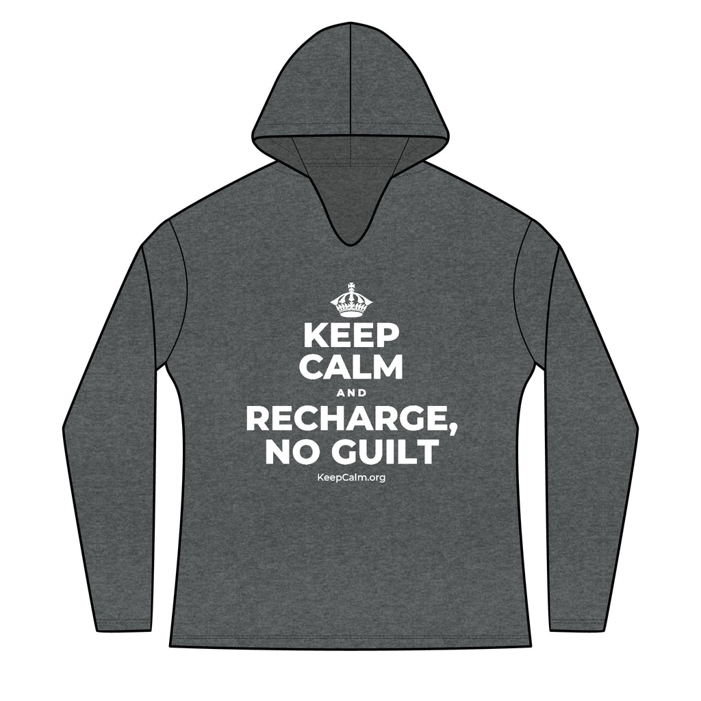 KEEP CALM AND RECHARGE, NO GUILT Women's Long Sleeve Hoodie