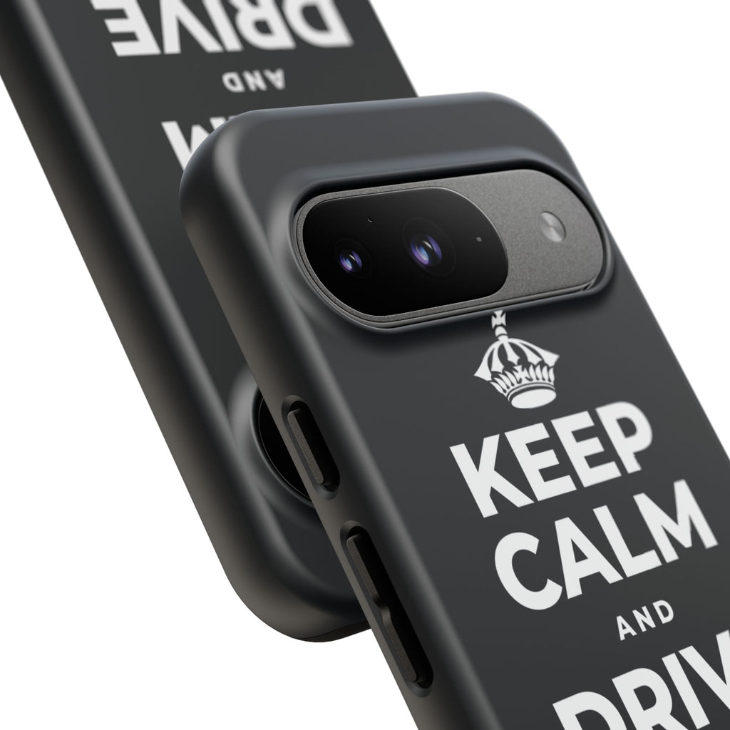 KEEP CALM AND DRIVE THE LONG WAY Phone Case (Dark)