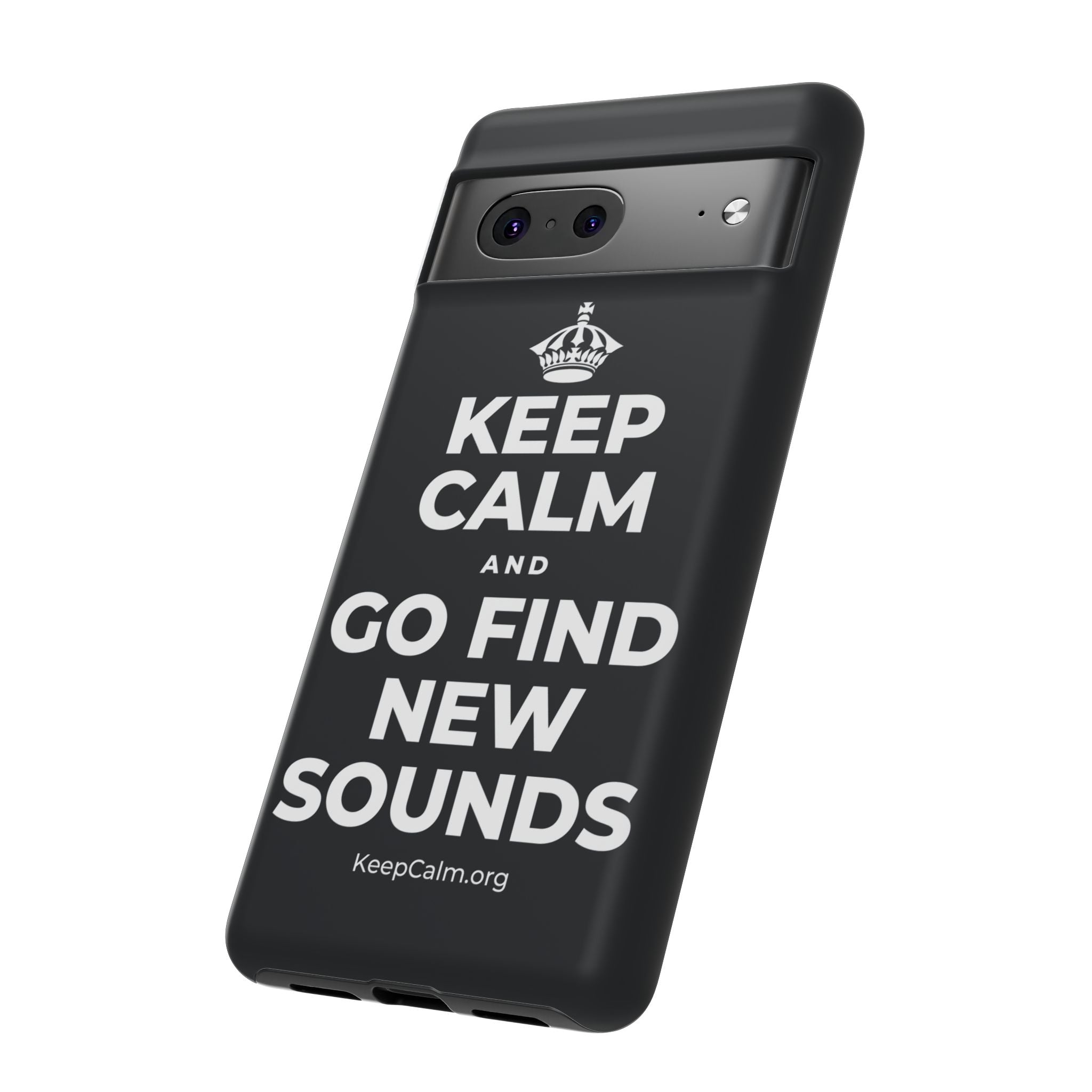 KEEP CALM AND GO FIND NEW SOUNDS Phone Case (Dark)