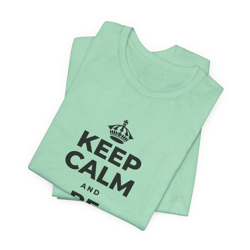 KEEP CALM AND BE STRONG LIKE A 🦕 T-Shirt (Baby Blue–Silver)