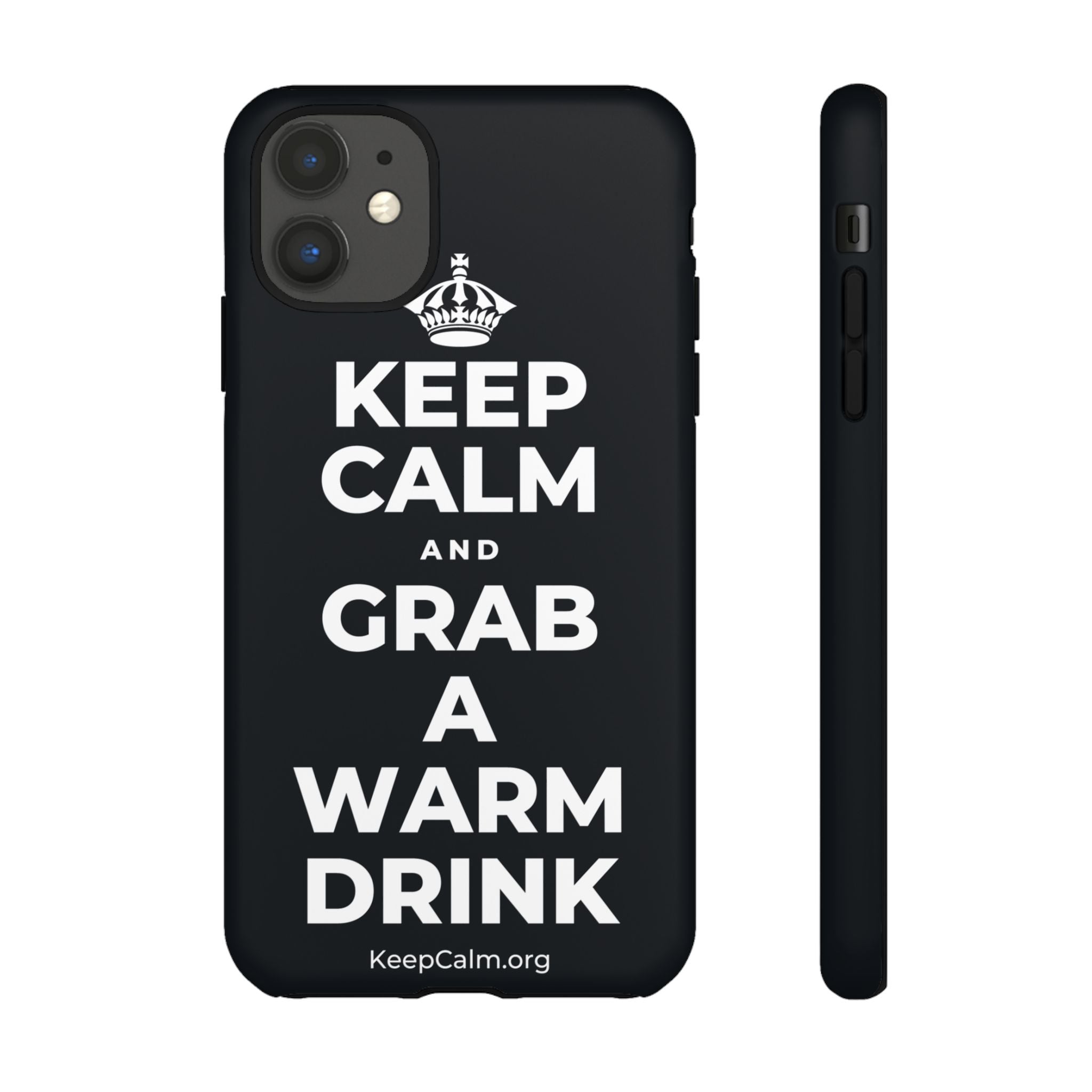 KEEP CALM AND GRAB A WARM DRINK Phone Case (Dark)