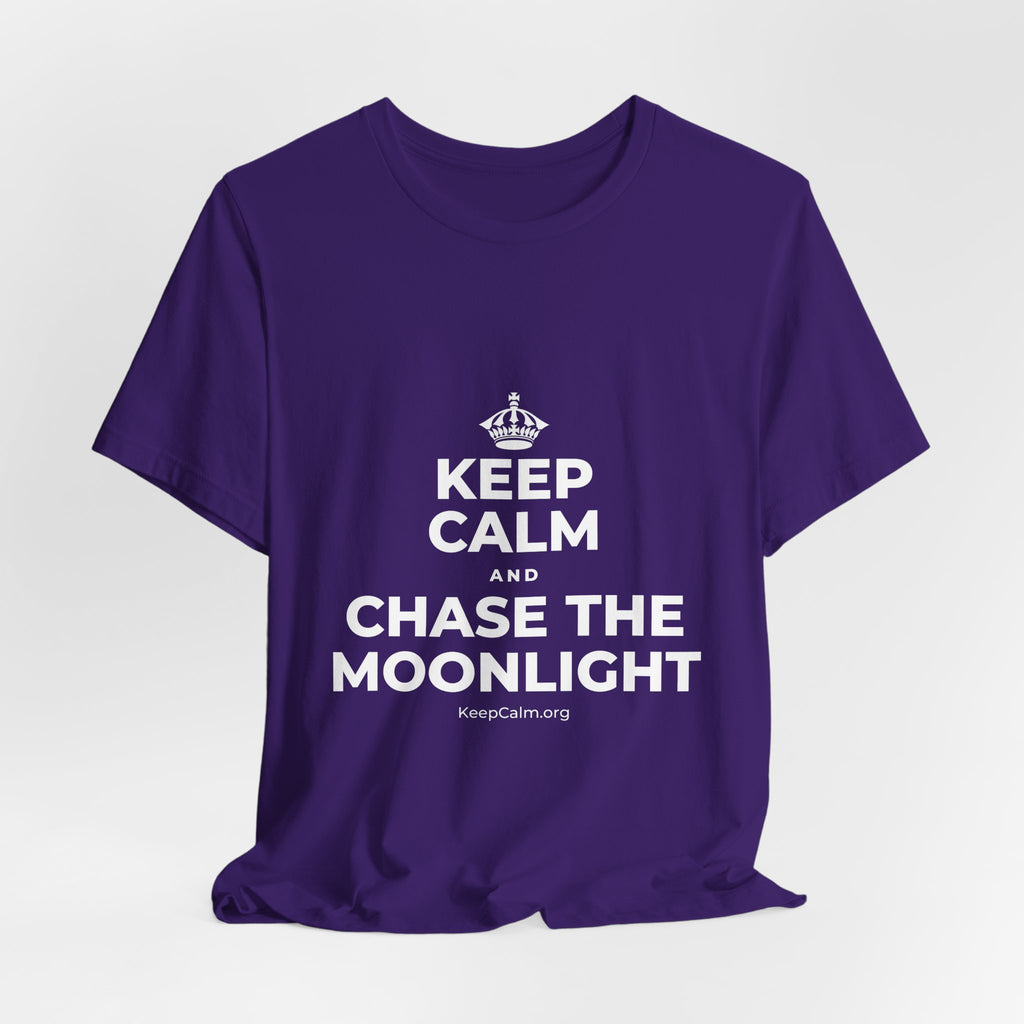 KEEP CALM AND CHASE THE MOONLIGHT T-Shirt (Soft Cream–Heather Mauve)