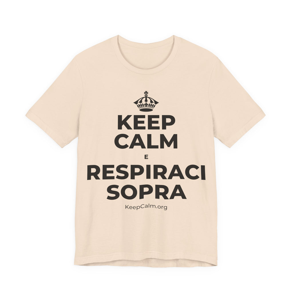 KEEP CALM E RESPIRACI SOPRA T-Shirt (Soft Cream–Heather Mauve)
