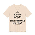 KEEP CALM E RESPIRACI SOPRA T-Shirt (Soft Cream–Heather Mauve)