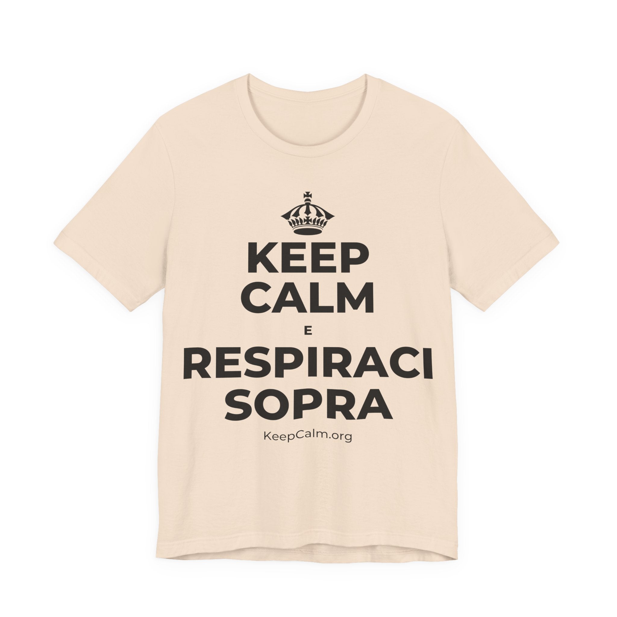 KEEP CALM E RESPIRACI SOPRA T-Shirt (Soft Cream–Heather Mauve)