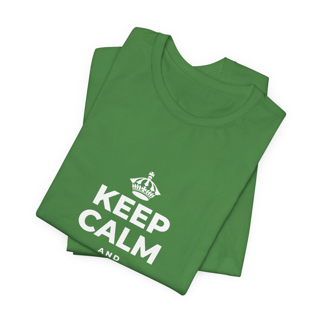 KEEP CALM AND KEEP DREAMING T-Shirt (Baby Blue–Silver)