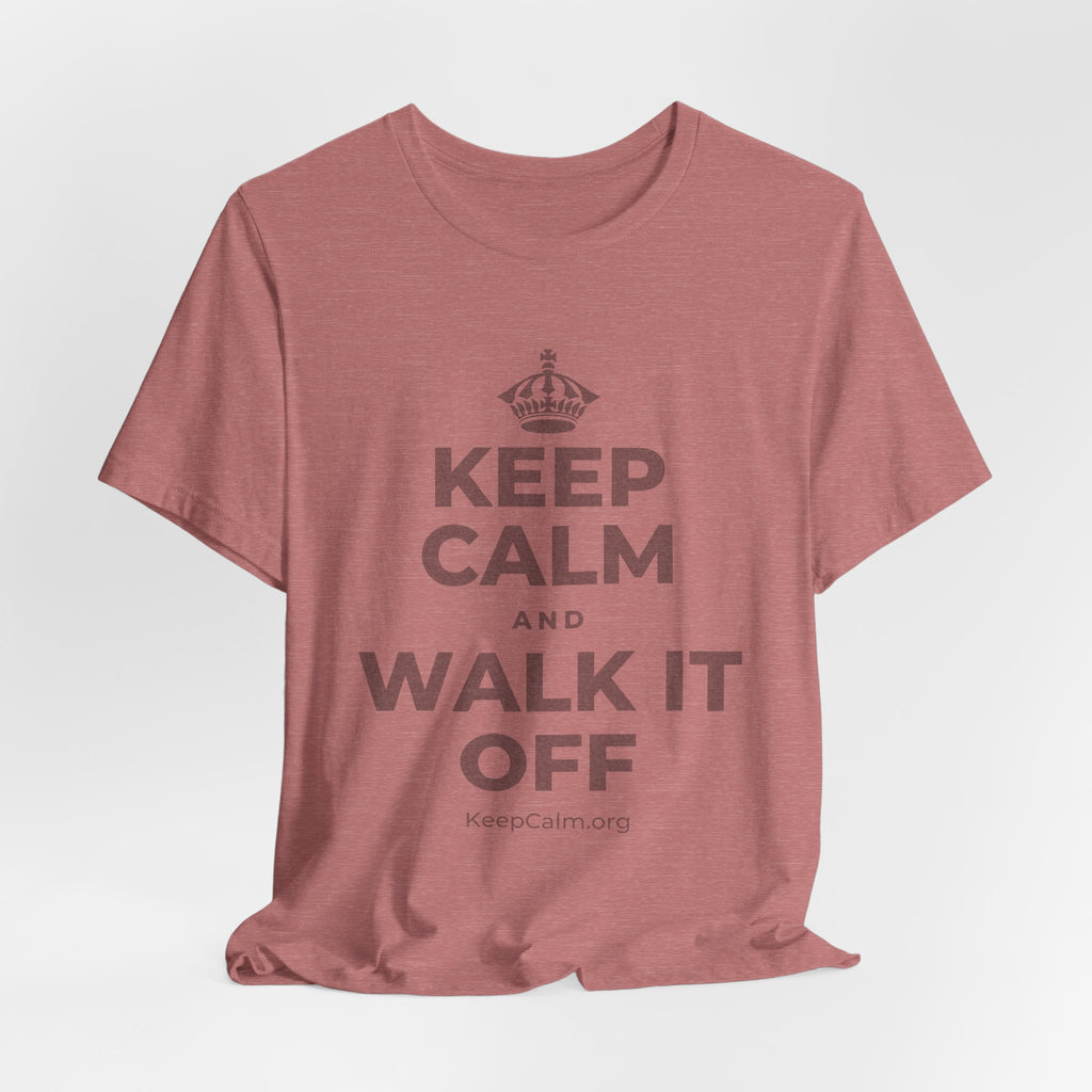 KEEP CALM AND WALK IT OFF T-Shirt (Soft Cream–Heather Mauve)