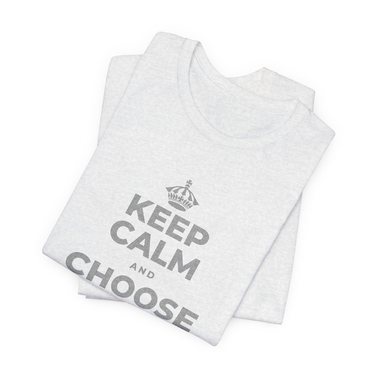 KEEP CALM AND CHOOSE PRESENCE OVER PRESENTS T-Shirt (Soft Cream–Heather Mauve)