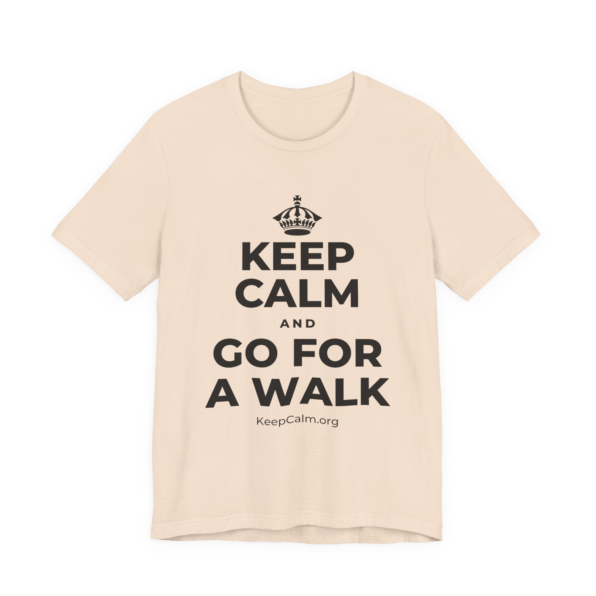 KEEP CALM AND GO FOR A WALK T-Shirt (Soft Cream–Heather Mauve)