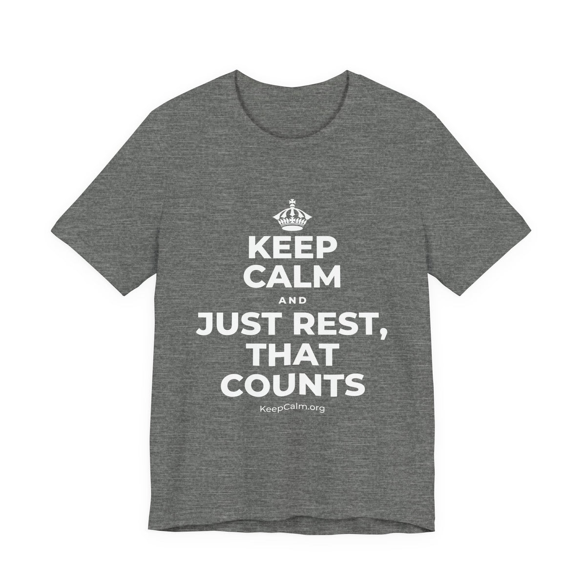 KEEP CALM AND JUST REST, THAT COUNTS T-Shirt (Baby Blue–Silver)