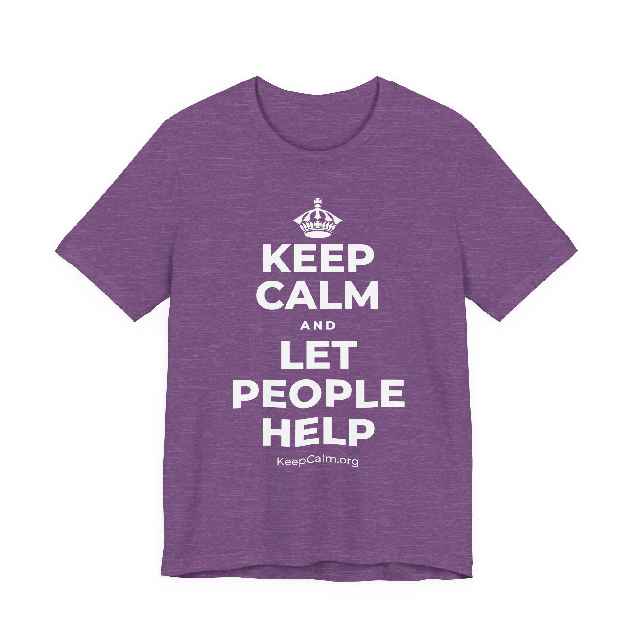 KEEP CALM AND LET PEOPLE HELP T-Shirt (Baby Blue–Silver)