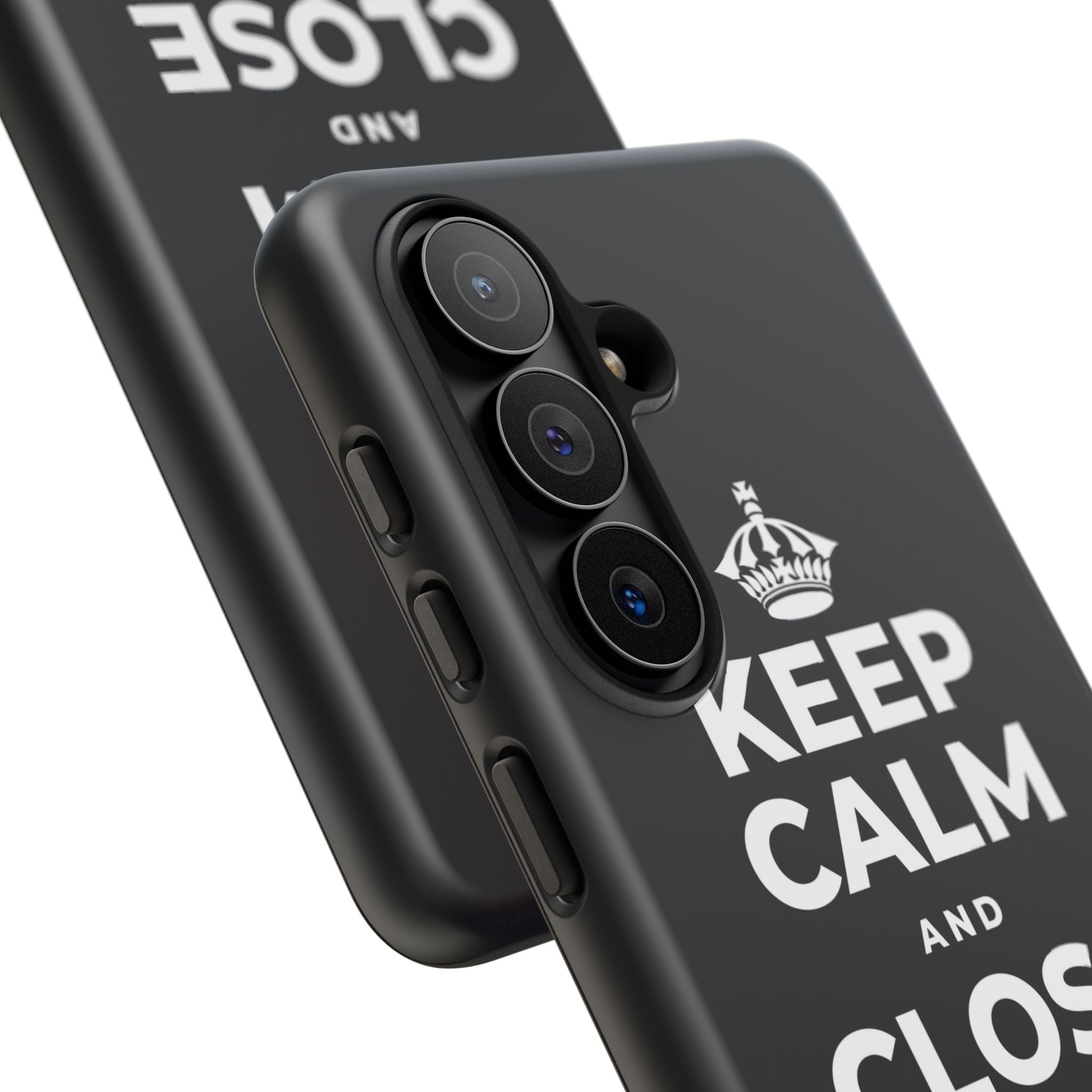 KEEP CALM AND CLOSE THE DOOR Phone Case (Dark)