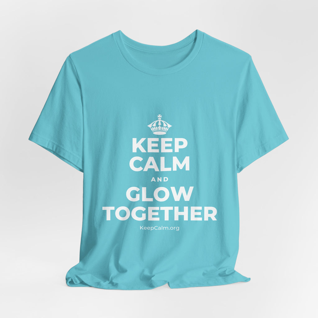 KEEP CALM AND GLOW TOGETHER T-Shirt (Soft Cream–Heather Mauve)