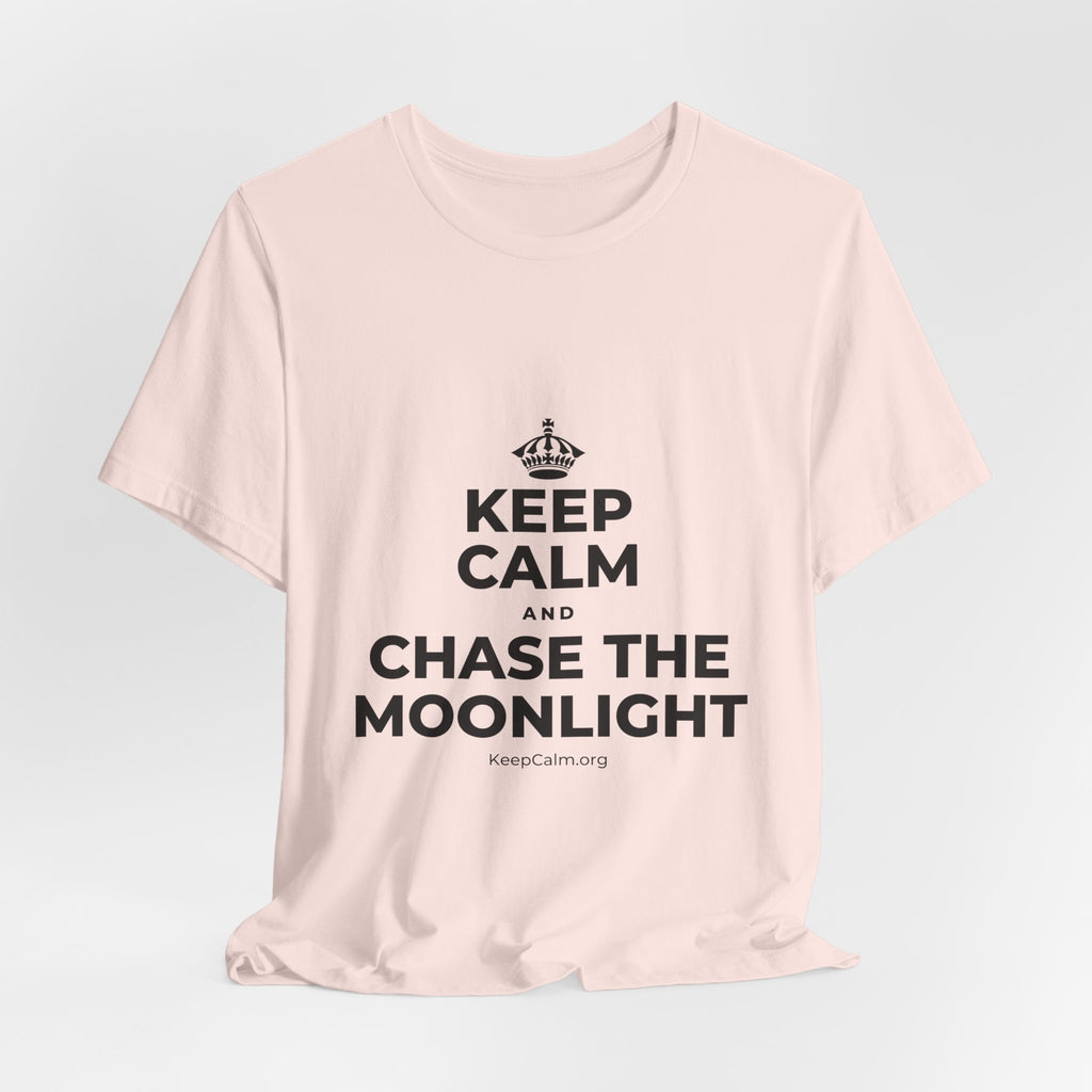 KEEP CALM AND CHASE THE MOONLIGHT T-Shirt (Soft Cream–Heather Mauve)