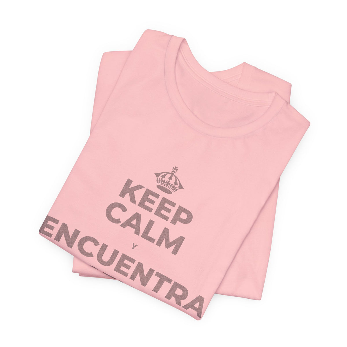 KEEP CALM Y ENCUENTRA TU CENTRO T-Shirt (White–Asphalt)
