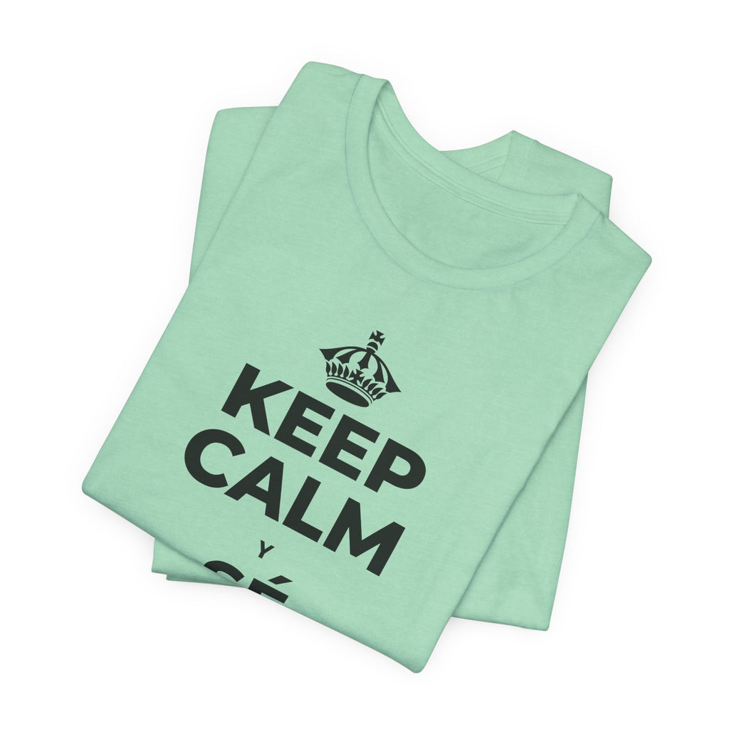 KEEP CALM Y SÉ SUAVE CONTIGO T-Shirt (Baby Blue–Silver)