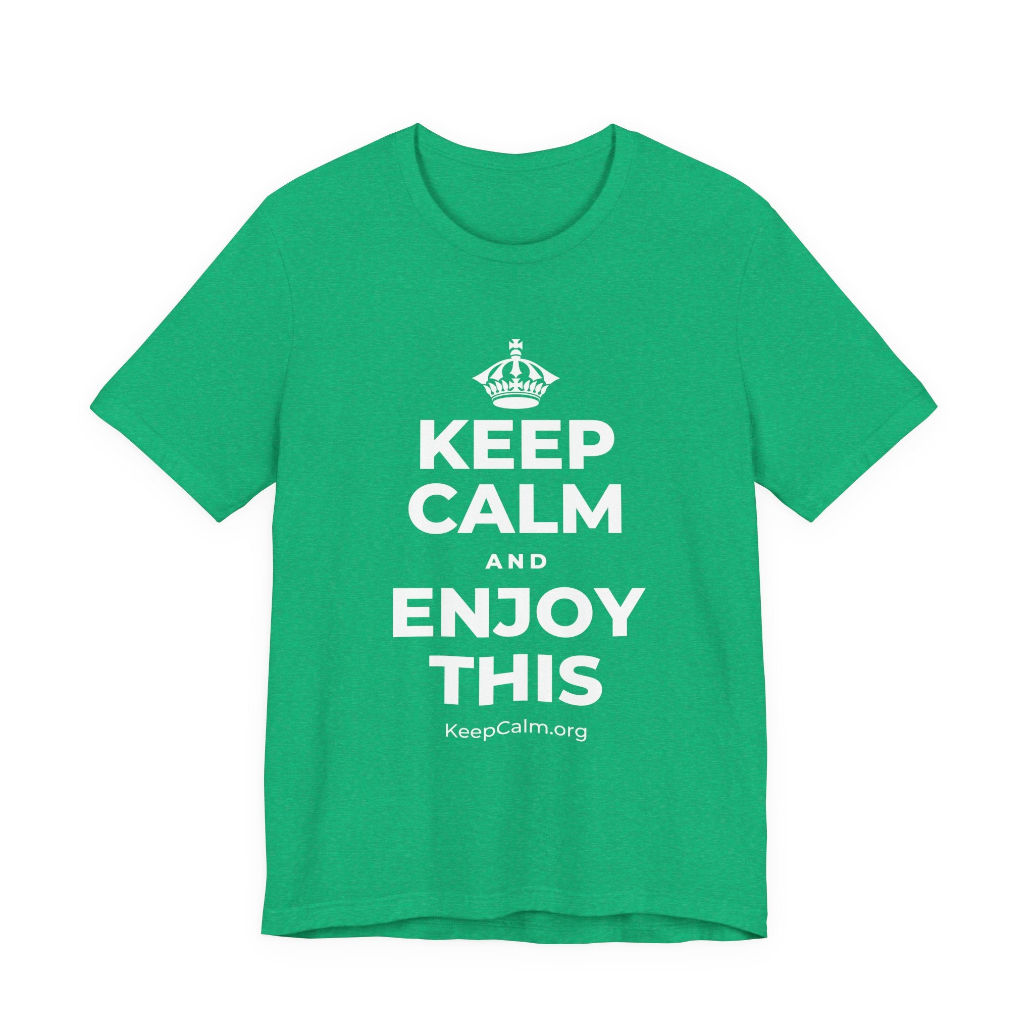 KEEP CALM AND ENJOY THIS T-Shirt (Baby Blue–Silver)
