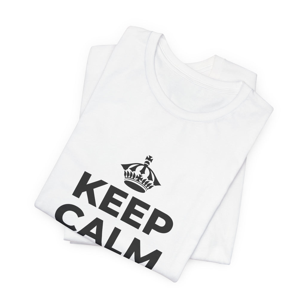 KEEP CALM AND LOCK IN T-Shirt (White–Asphalt)