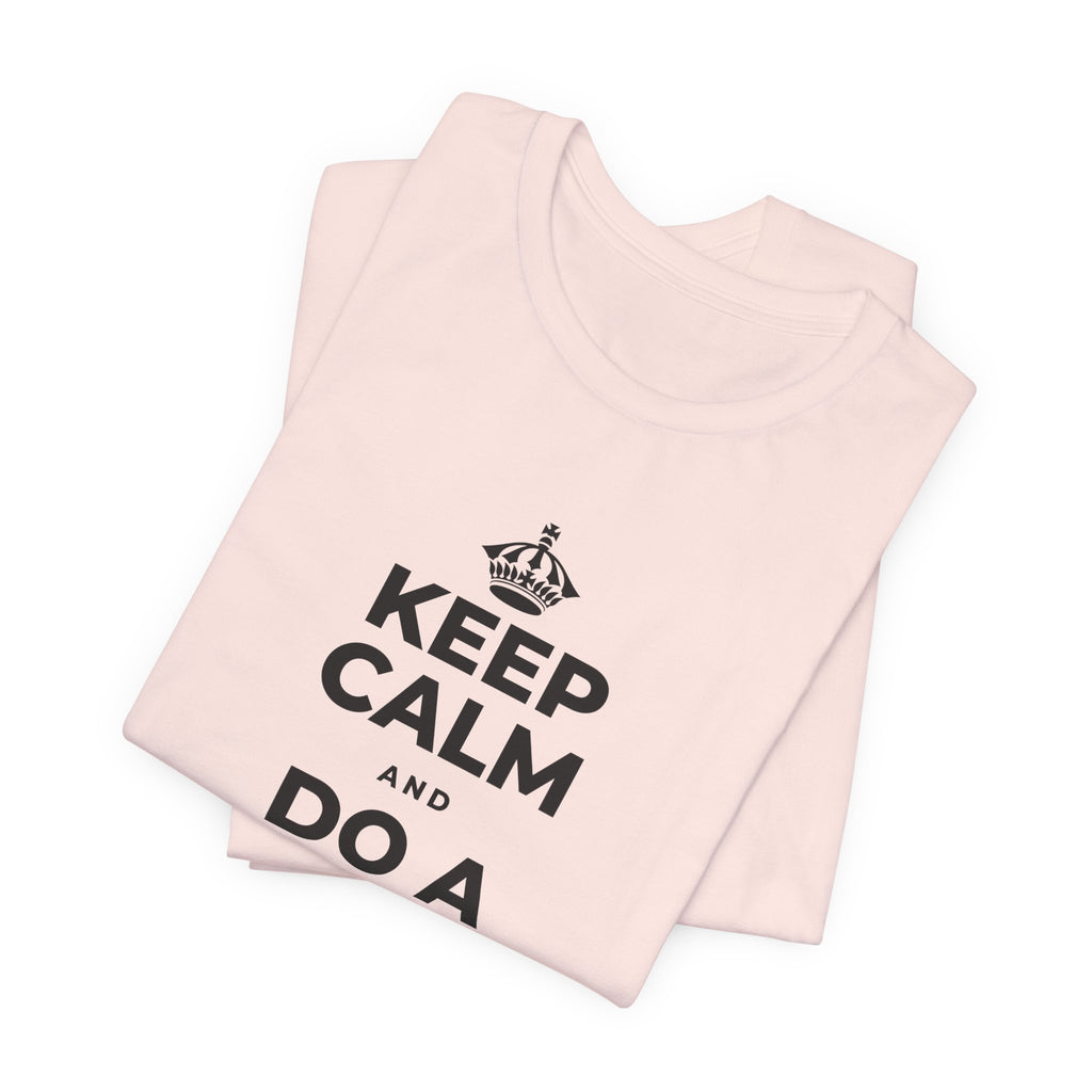 KEEP CALM AND DO A HAPPY LITTLE DANCE T-Shirt (Soft Cream–Heather Mauve)