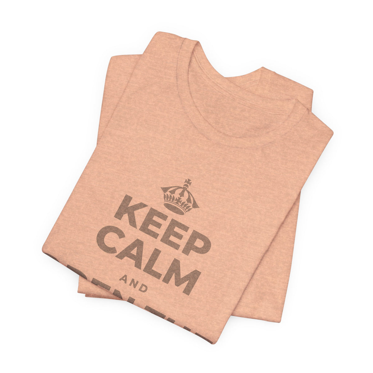 KEEP CALM AND OPEN THE DOOR T-Shirt (Soft Cream–Heather Mauve)