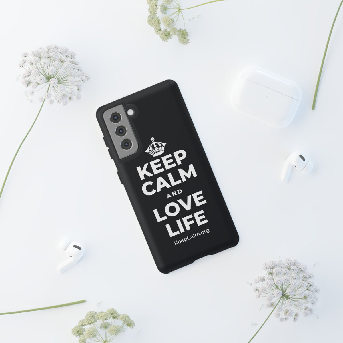 KEEP CALM AND LOVE LIFE Phone Case (Dark)