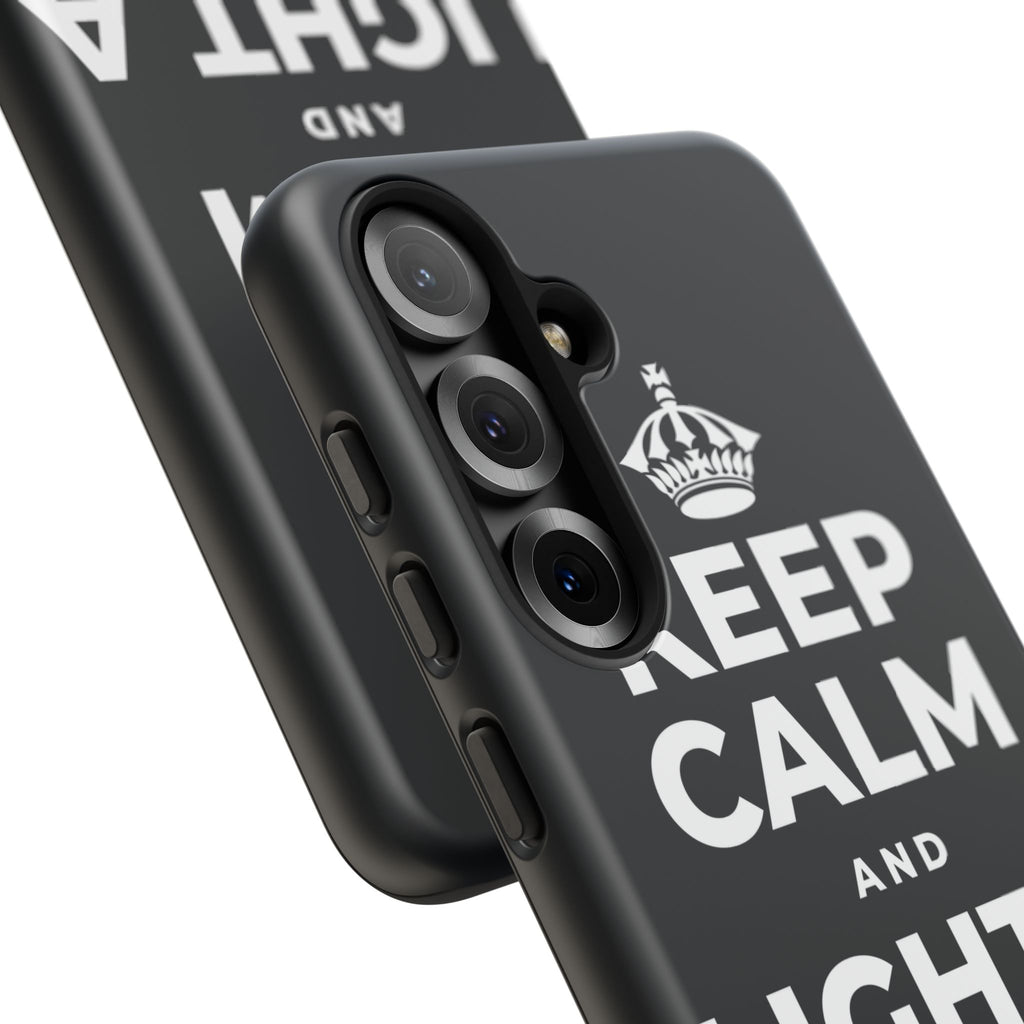 KEEP CALM AND LIGHT A COZY CANDLE Phone Case (Dark)