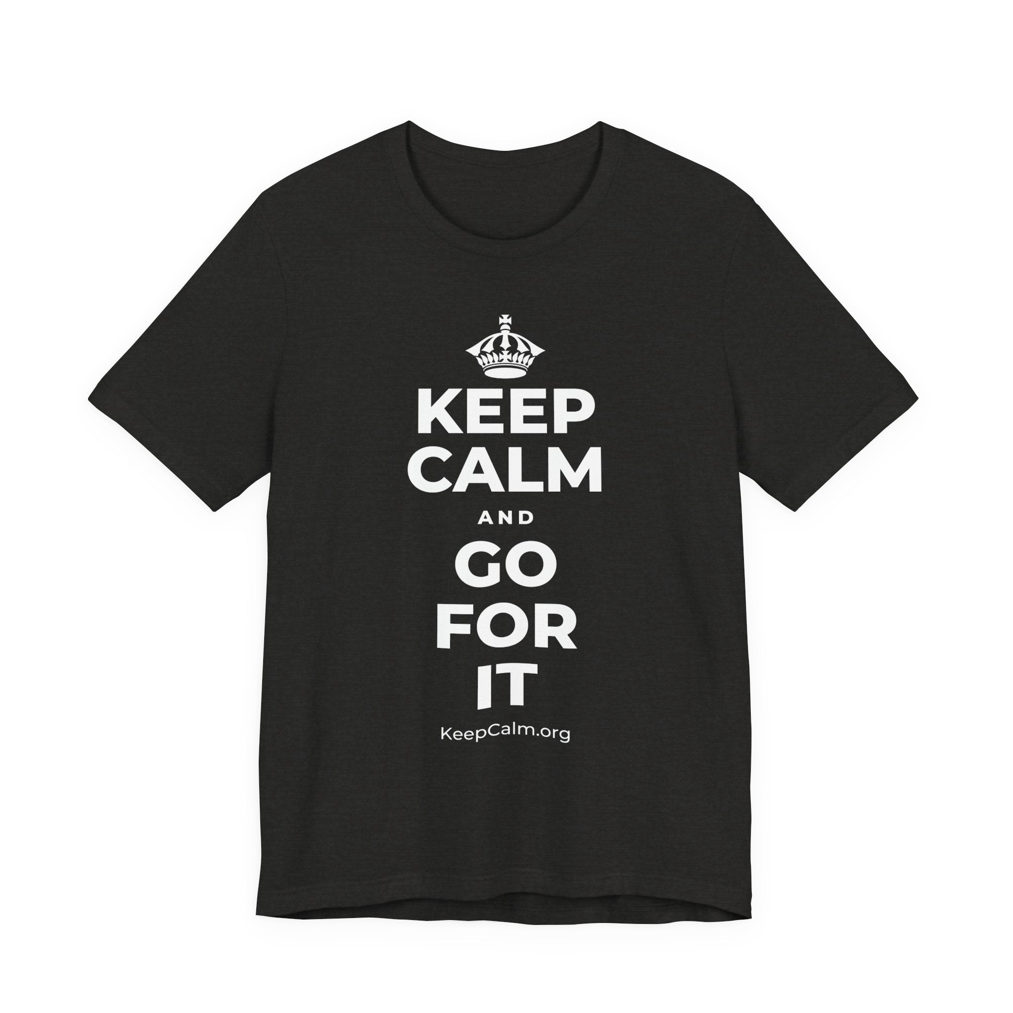 KEEP CALM AND GO FOR IT T-Shirt (Soft Cream–Heather Mauve)