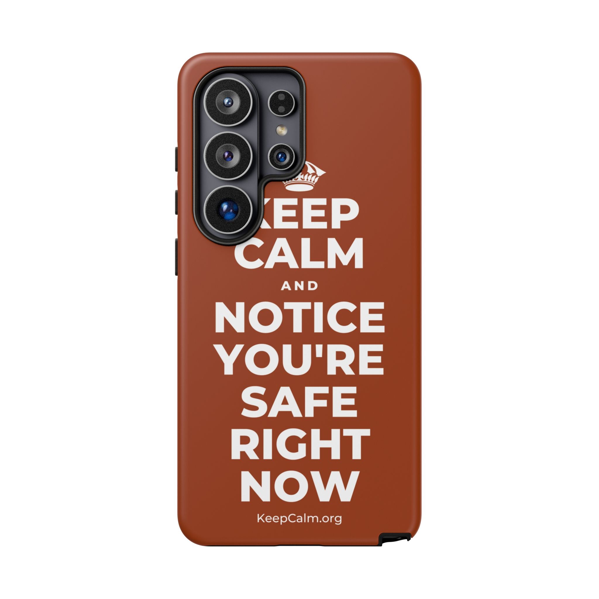 KEEP CALM AND NOTICE YOU'RE SAFE RIGHT NOW Phone Case