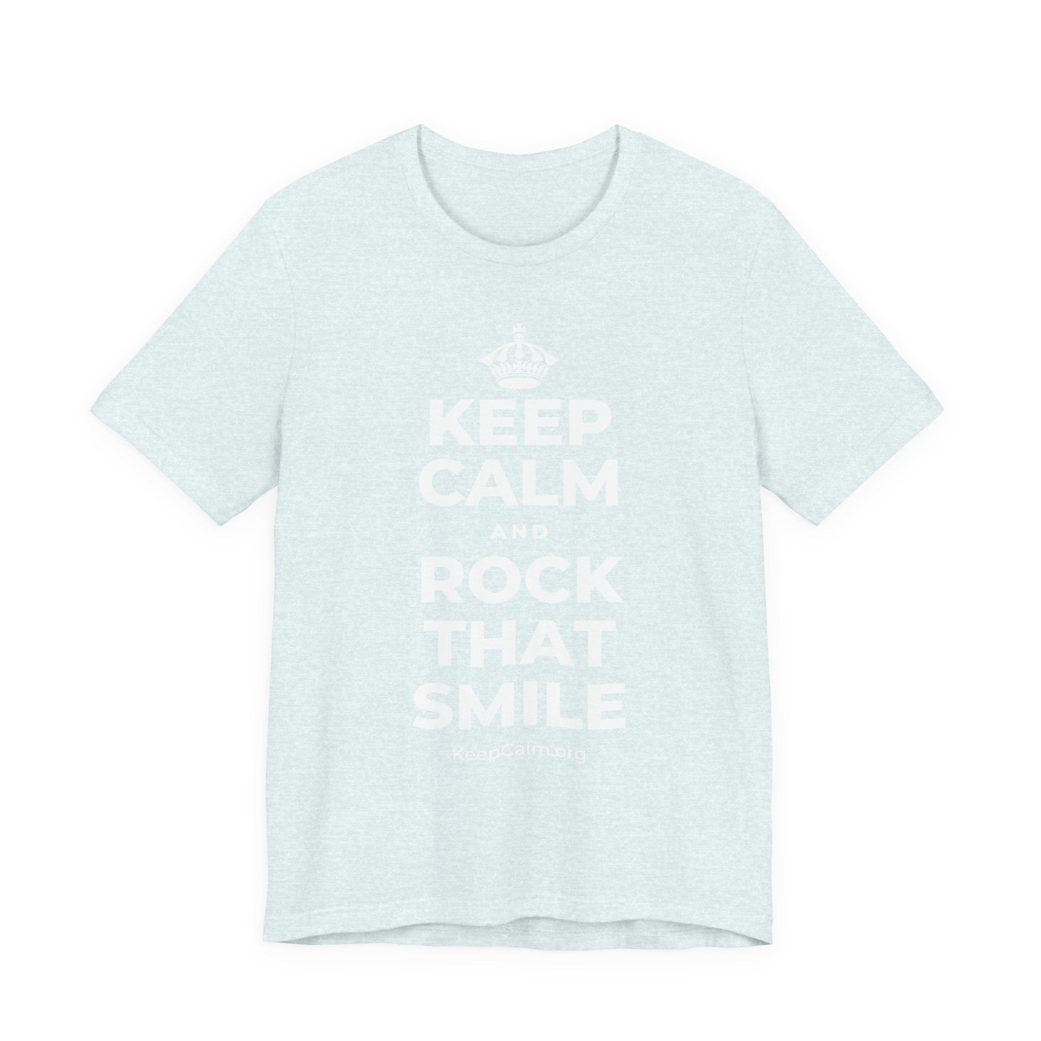KEEP CALM AND ROCK THAT SMILE T-Shirt (Soft Cream–Heather Mauve)