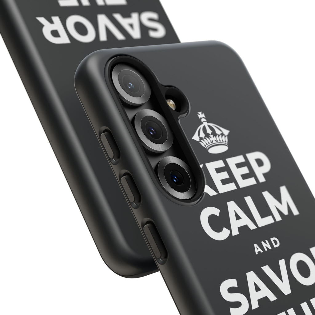 KEEP CALM AND SAVOR THE SMALL MAGIC Phone Case (Dark)