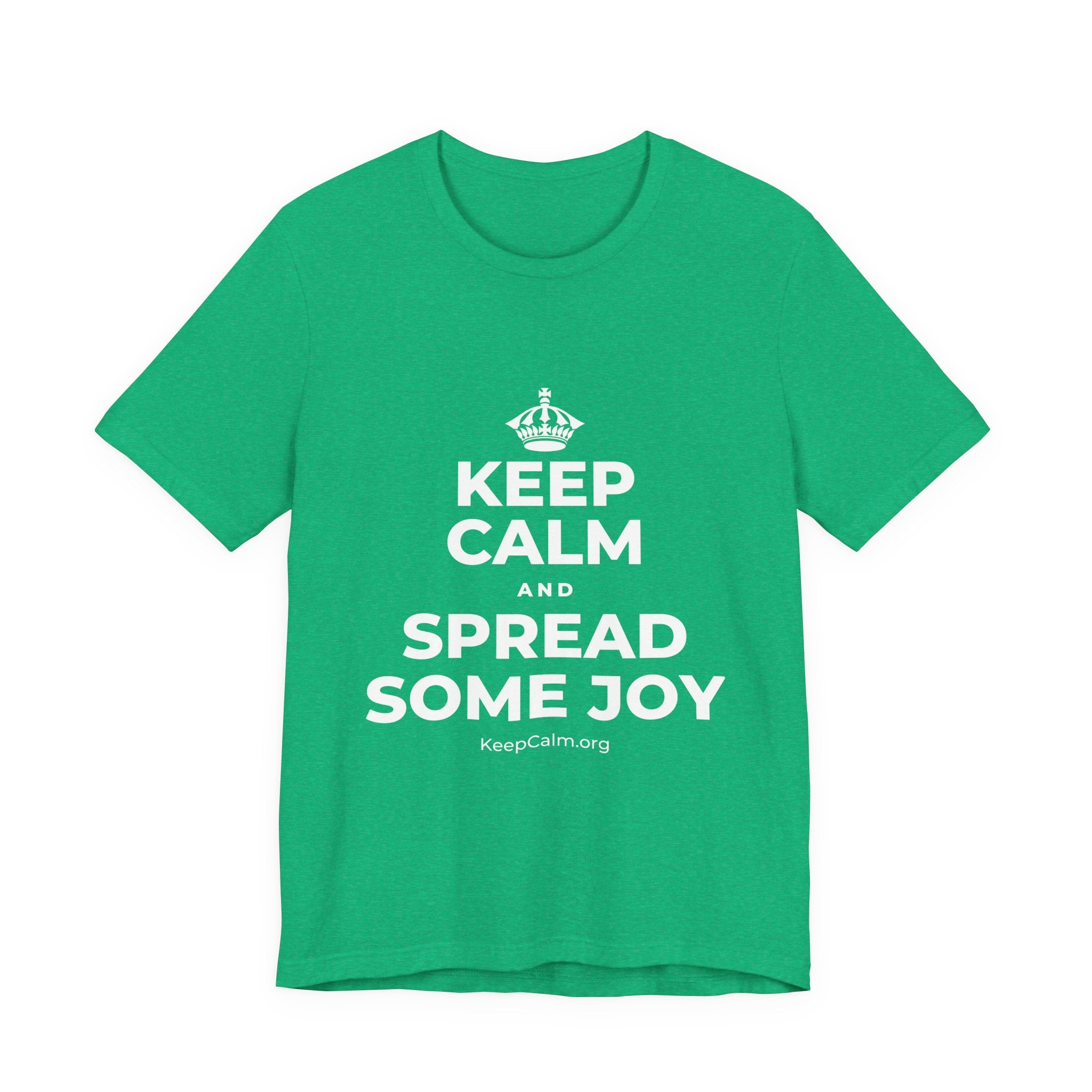 KEEP CALM AND SPREAD SOME JOY T-Shirt (Baby Blue–Silver)