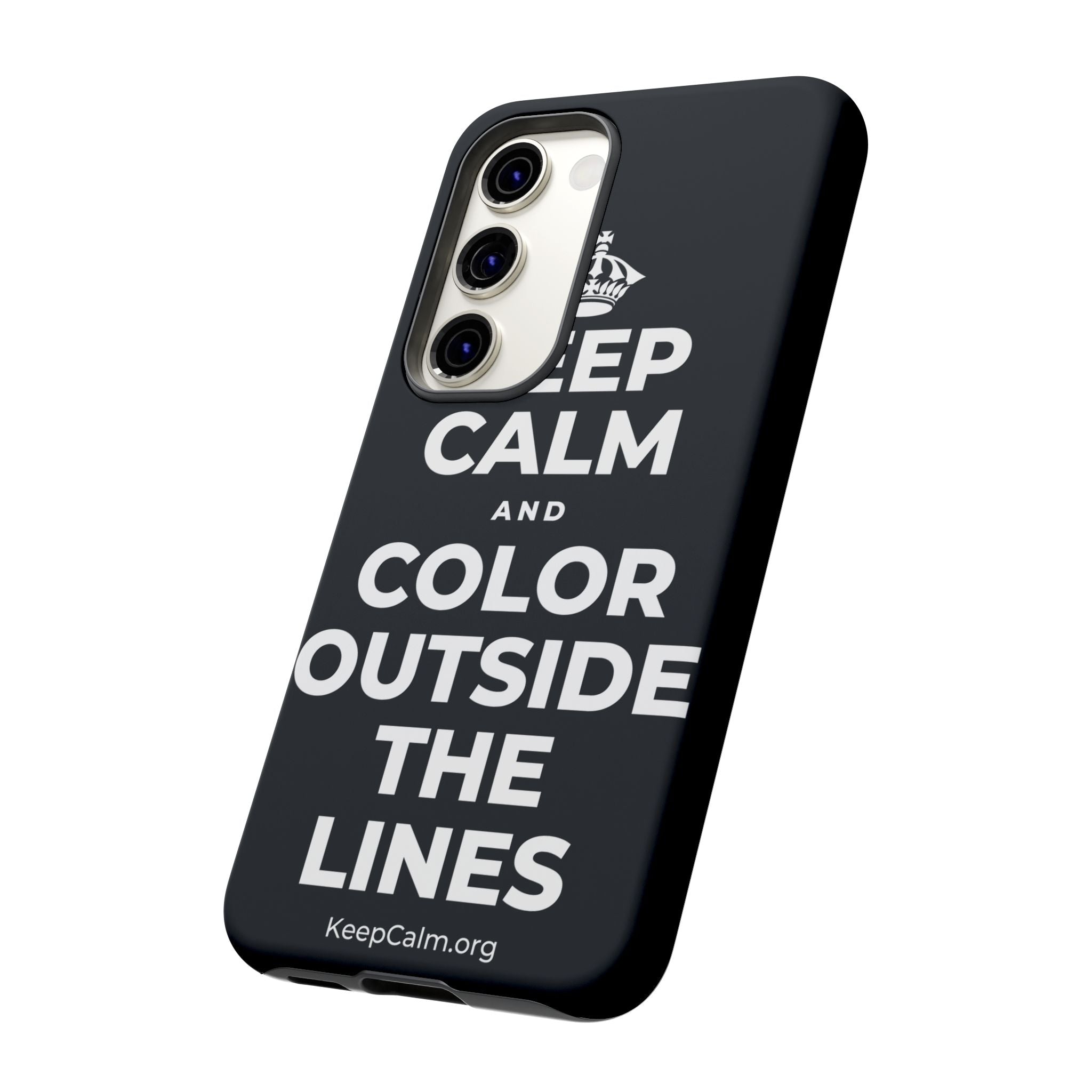 KEEP CALM AND COLOR OUTSIDE THE LINES Phone Case (Dark)