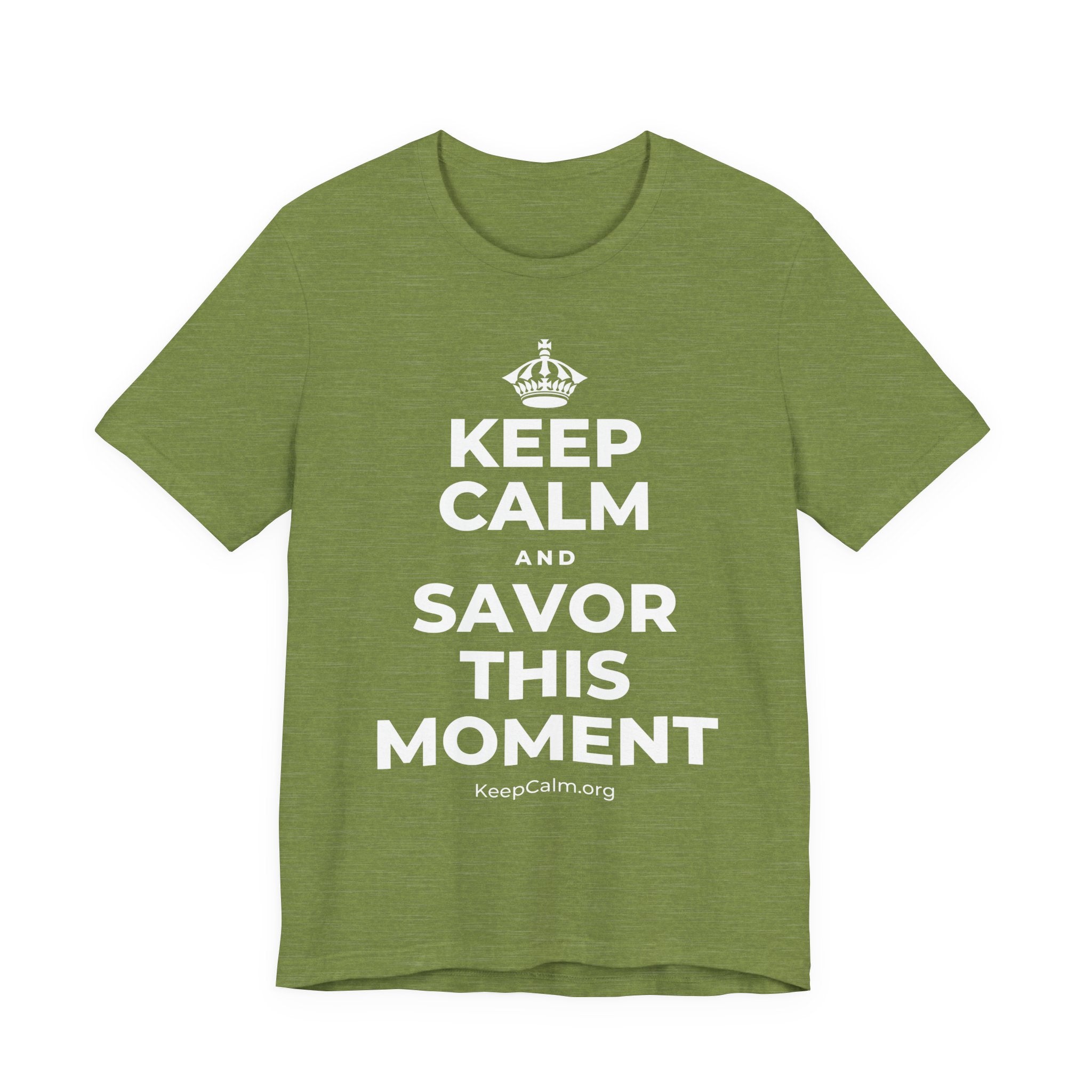 KEEP CALM AND SAVOR THIS MOMENT T-Shirt (Baby Blue–Silver)