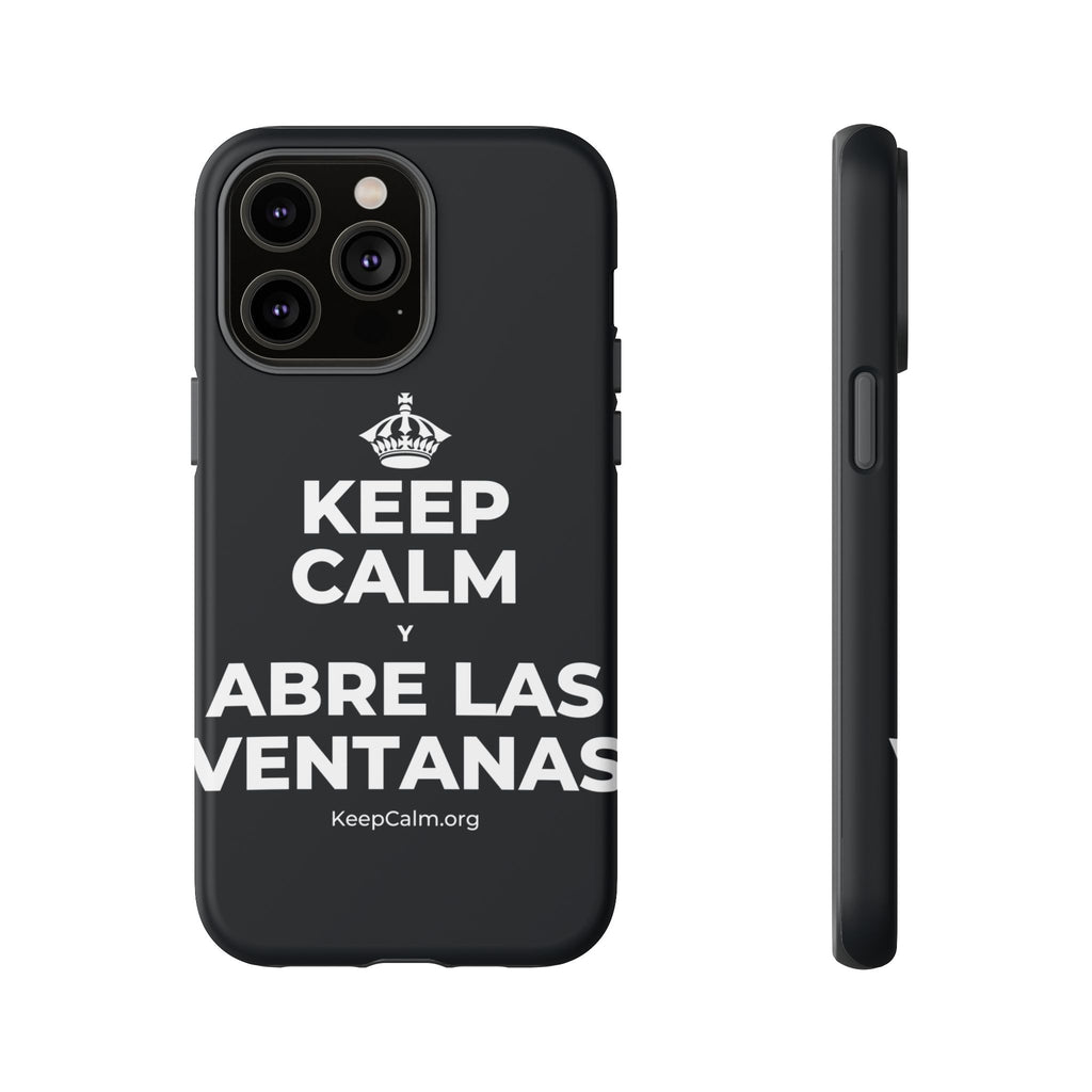KEEP CALM Y ABRE LAS VENTANAS Phone Case (Dark)
