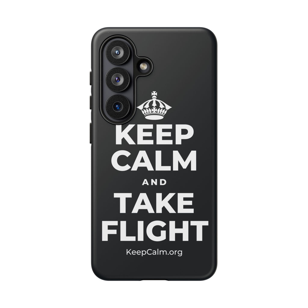 KEEP CALM AND TAKE FLIGHT Phone Case (Dark)