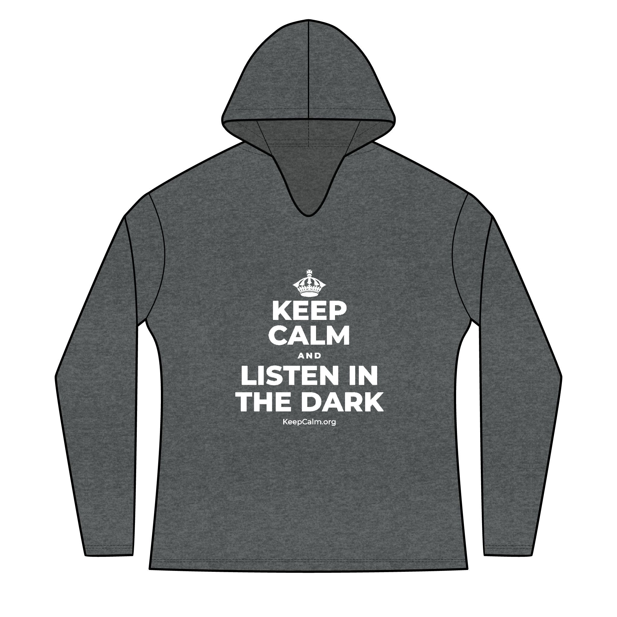 KEEP CALM AND LISTEN IN THE DARK Women's Long Sleeve Hoodie