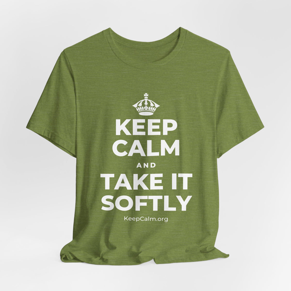 KEEP CALM AND TAKE IT SOFTLY T-Shirt (Baby Blue–Silver)