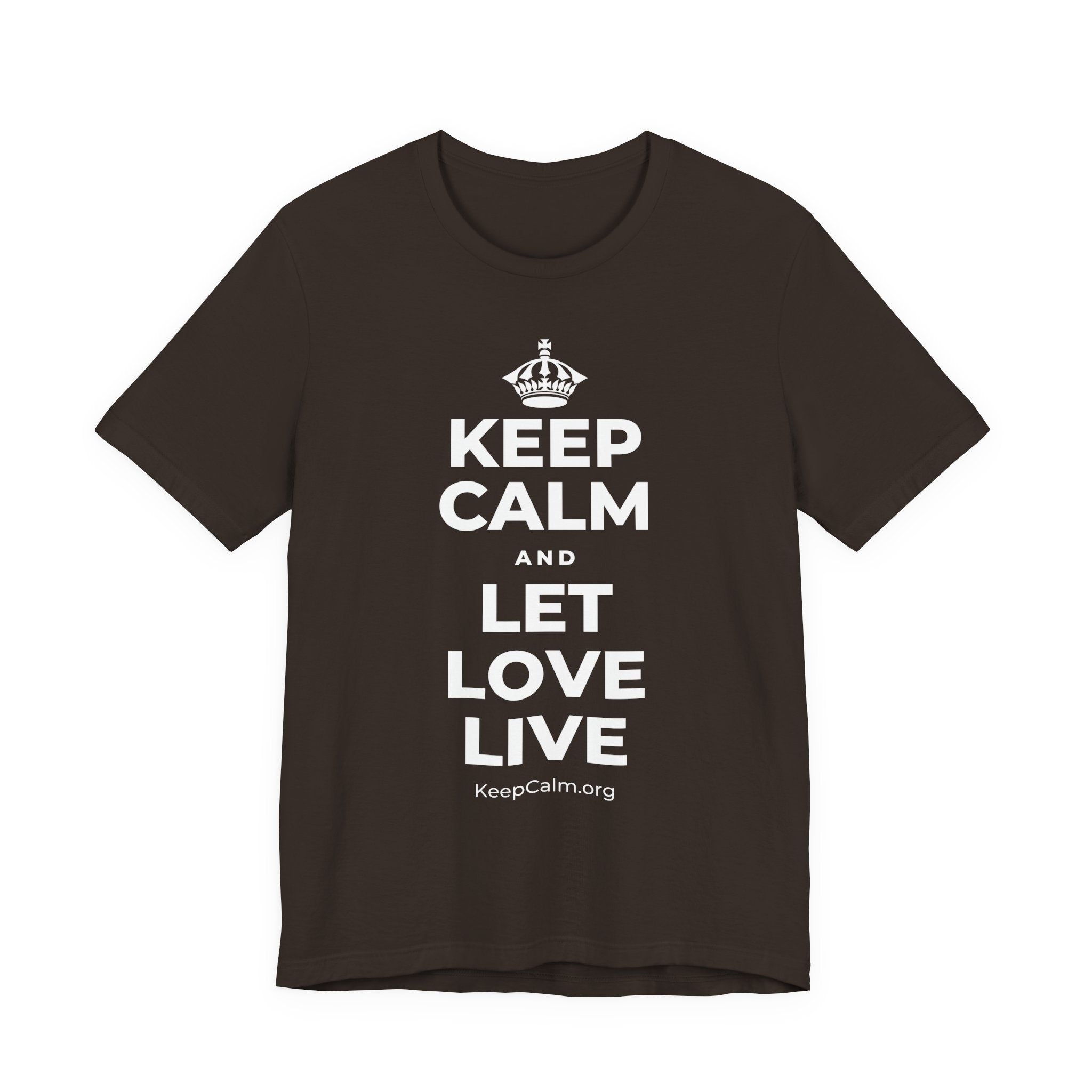 KEEP CALM AND LET LOVE LIVE T-Shirt (Soft Cream–Heather Mauve)
