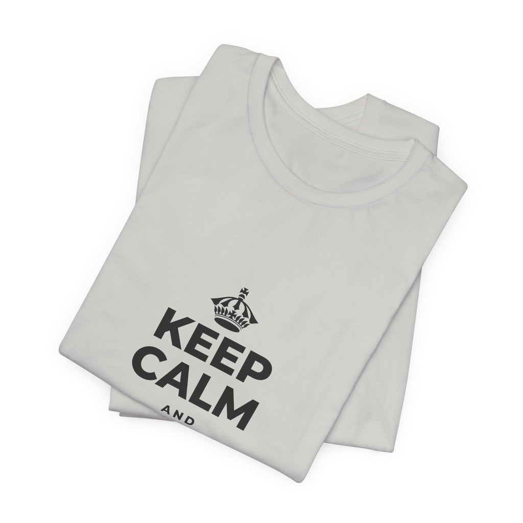 KEEP CALM AND SET A BOUNDARY T-Shirt (Baby Blue–Silver)