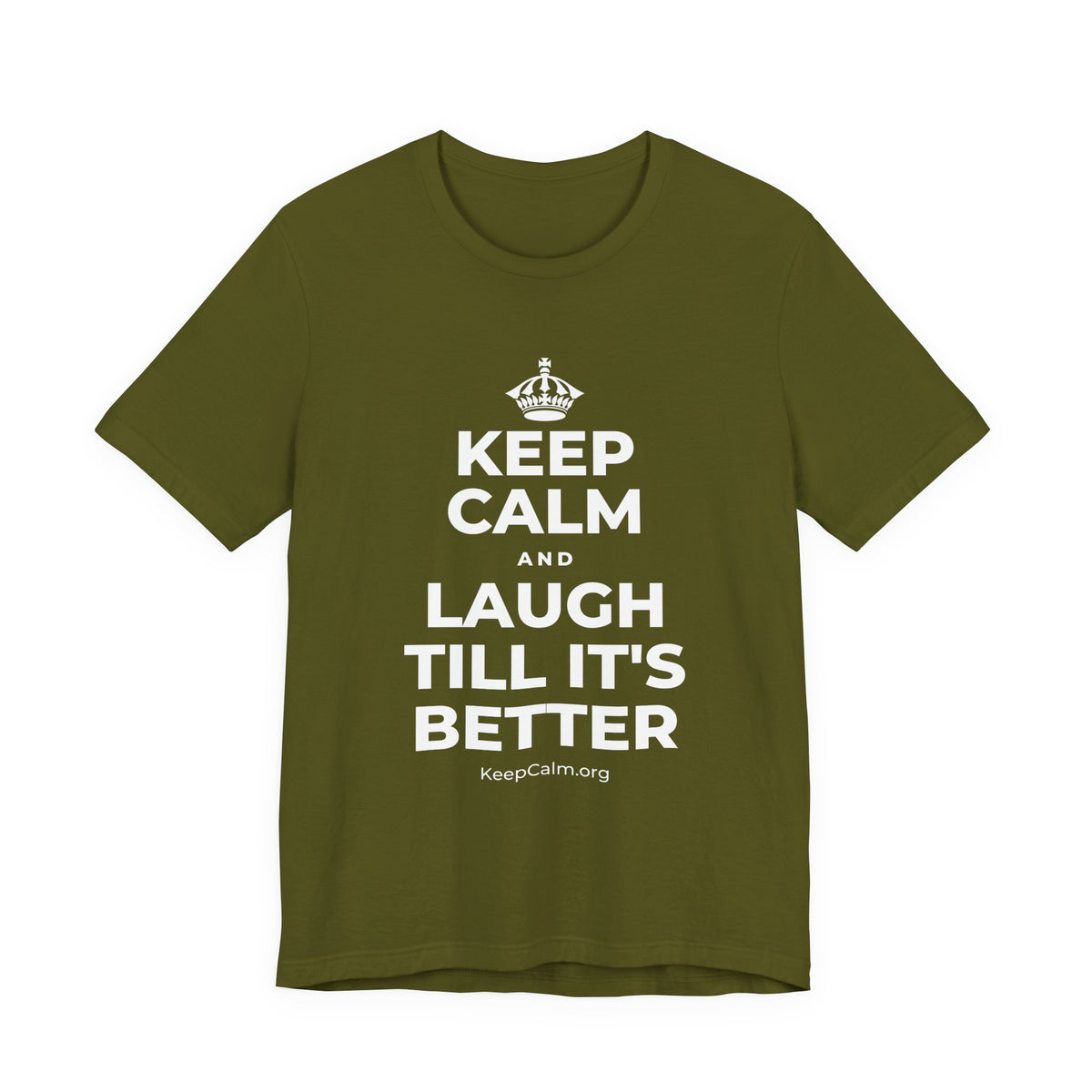 KEEP CALM AND LAUGH TILL IT'S BETTER T-Shirt (Baby Blue–Silver)