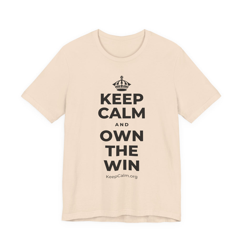 KEEP CALM AND OWN THE WIN T-Shirt (Soft Cream–Heather Mauve)