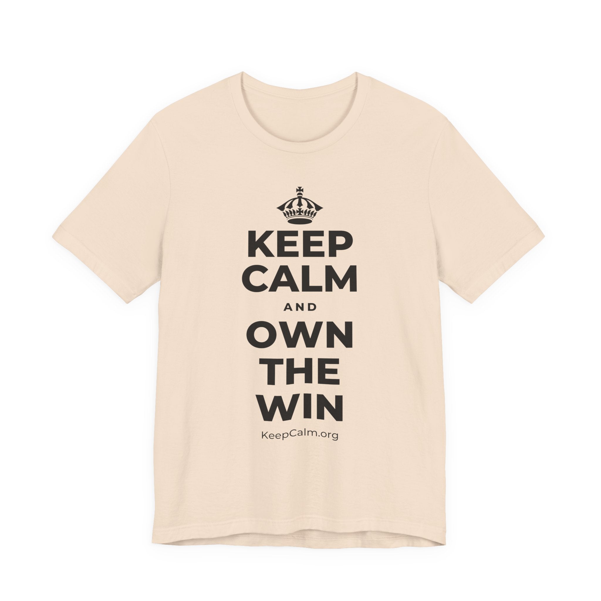 KEEP CALM AND OWN THE WIN T-Shirt (Soft Cream–Heather Mauve)