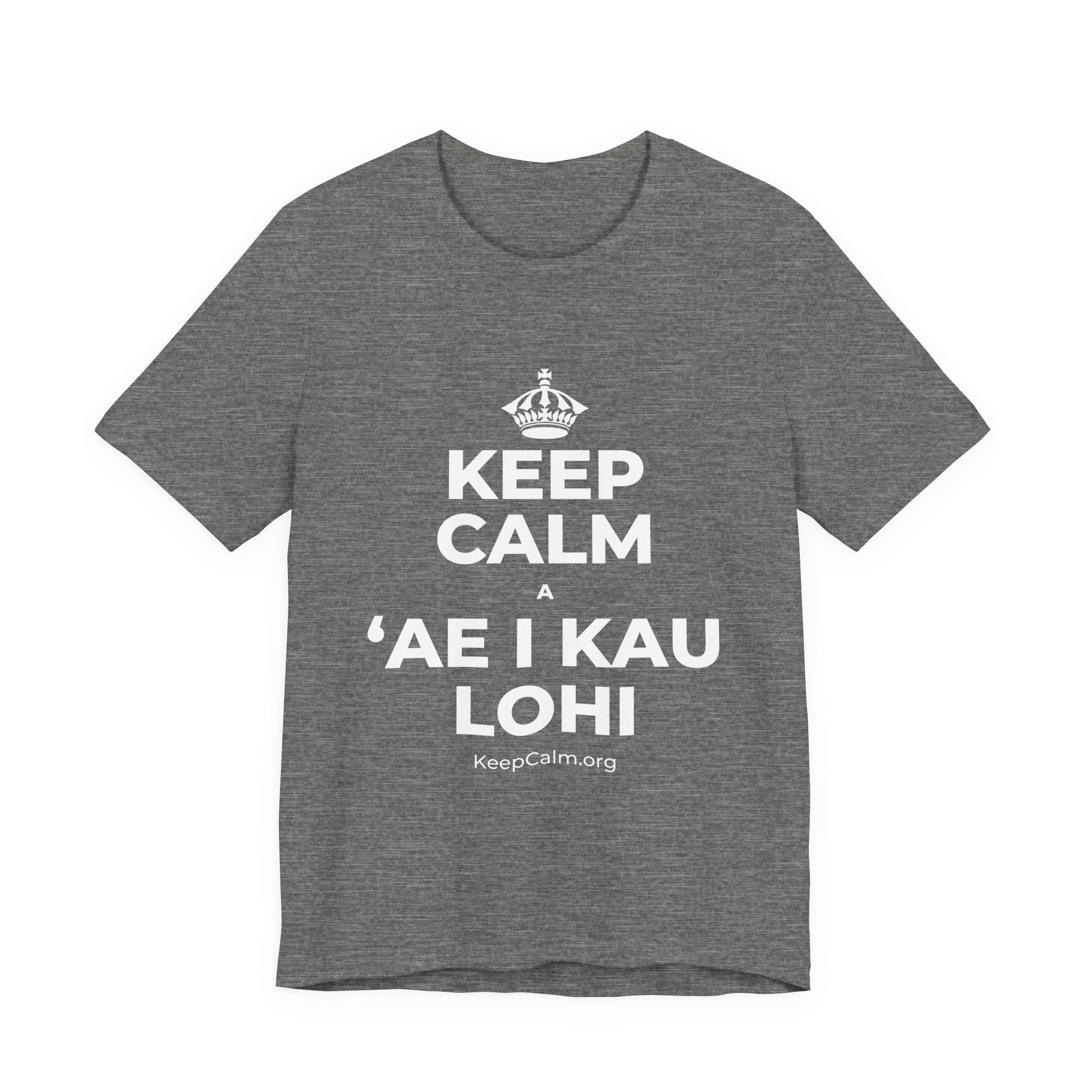 KEEP CALM A ʻAE I KAU LOHI T-Shirt (Baby Blue–Silver)