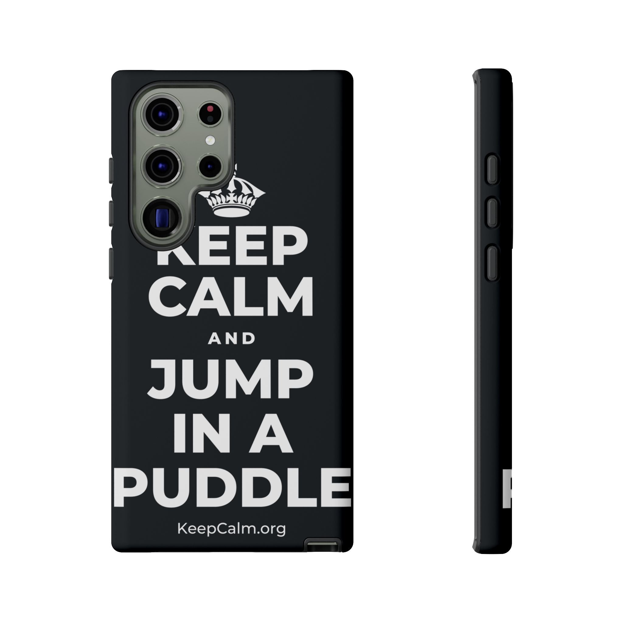 KEEP CALM AND JUMP IN A PUDDLE Phone Case (Dark)