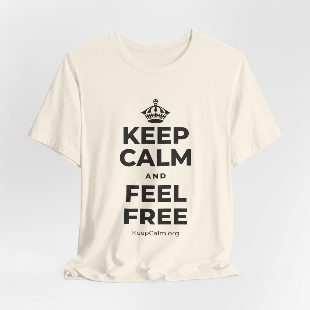 KEEP CALM AND FEEL FREE T-Shirt (White–Asphalt)