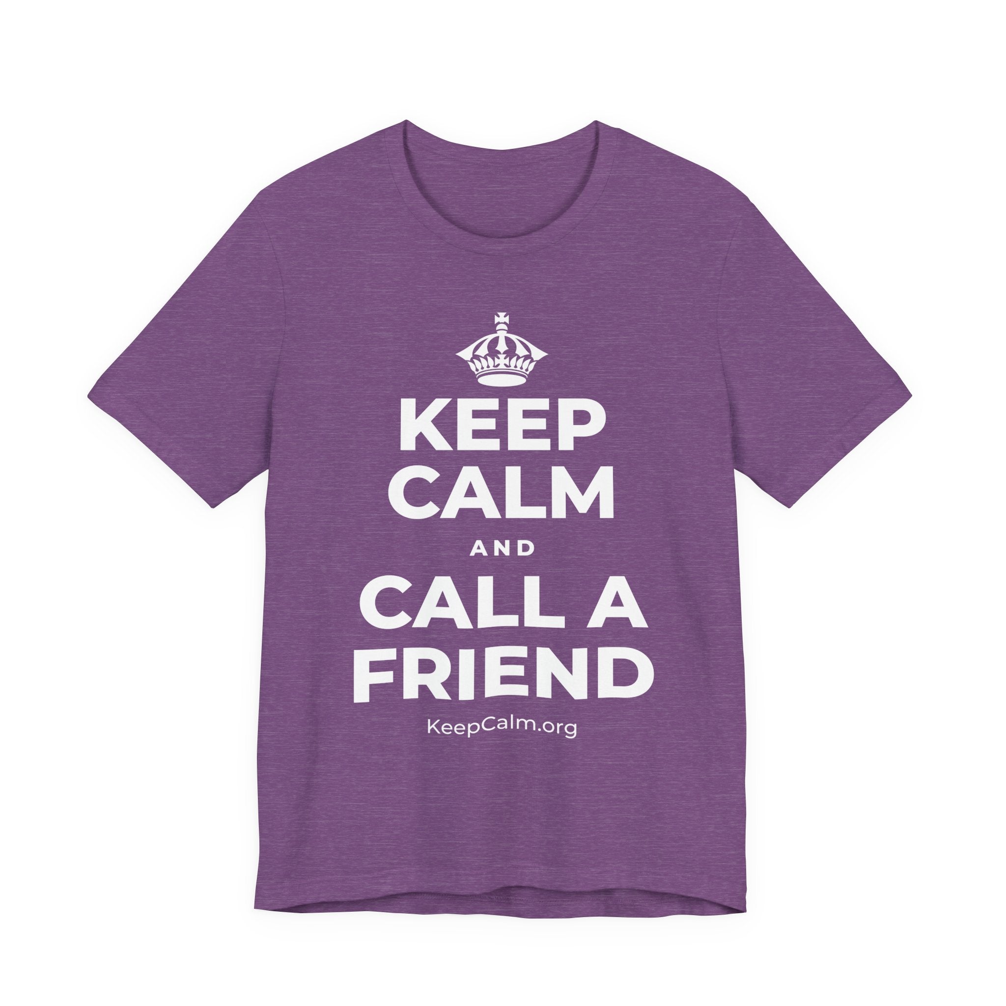 KEEP CALM AND CALL A FRIEND T-Shirt (Baby Blue–Silver)