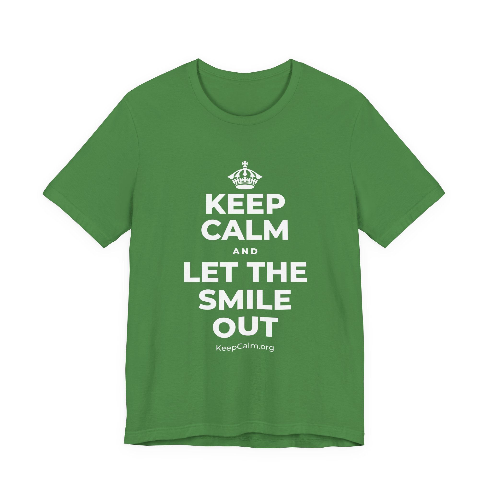 KEEP CALM AND LET THE SMILE OUT T-Shirt (Baby Blue–Silver)