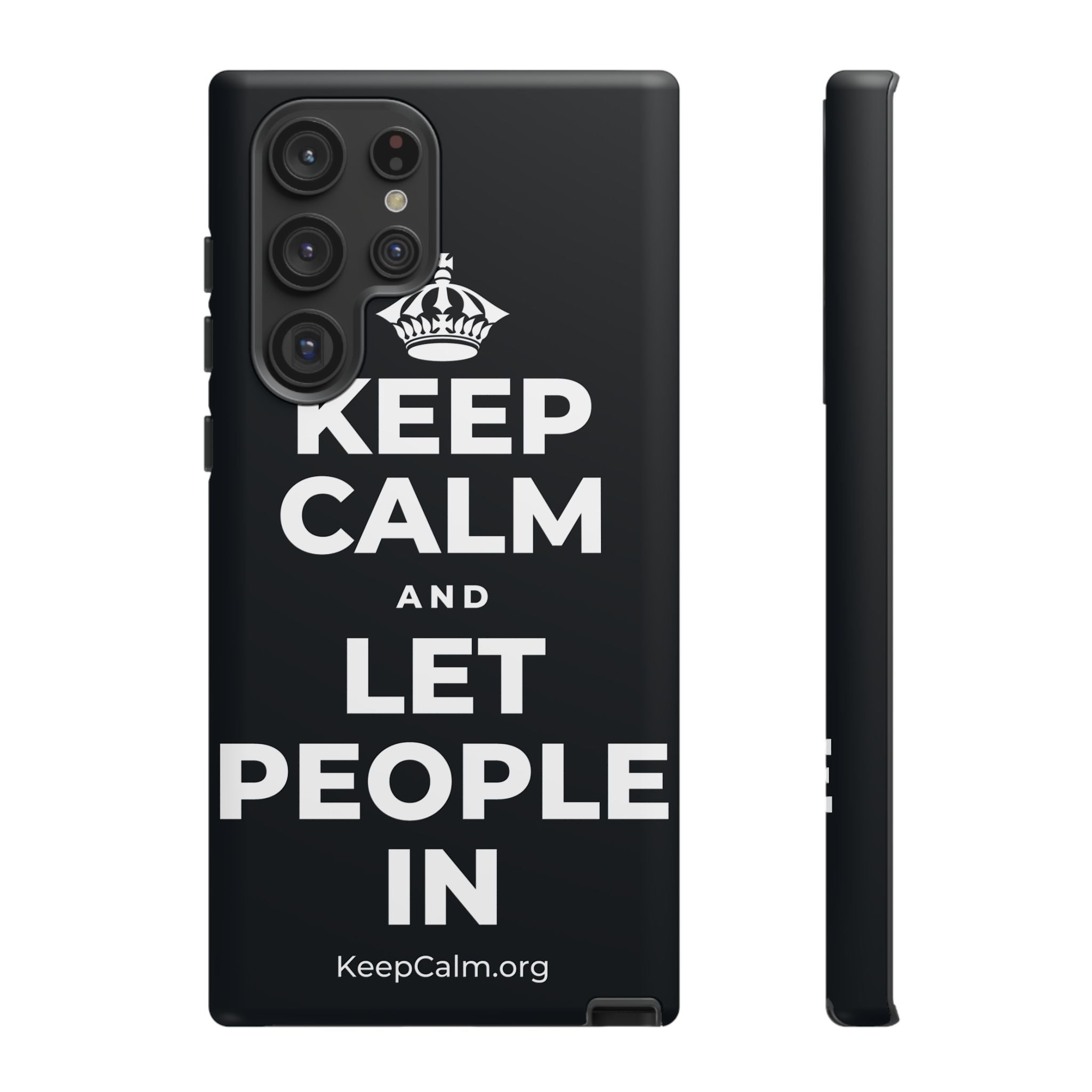 KEEP CALM AND LET PEOPLE IN Phone Case (Dark)