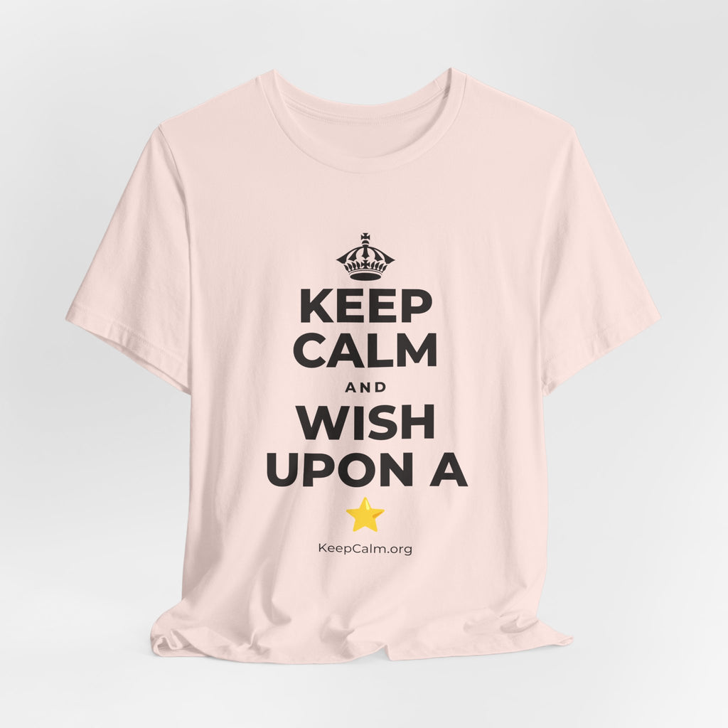 KEEP CALM AND WISH UPON A ⭐ T-Shirt (Soft Cream–Heather Mauve)