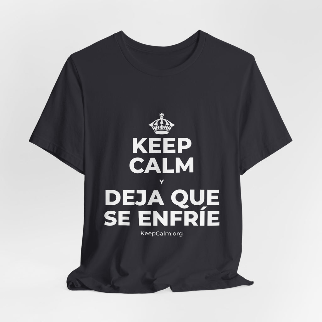 KEEP CALM Y DEJA QUE SE ENFRÍE T-Shirt (Baby Blue–Silver)